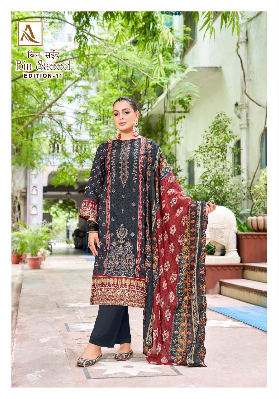 Alok Pak Bin Saeed vol 11 catalog dress material wholesale market ahmedabad