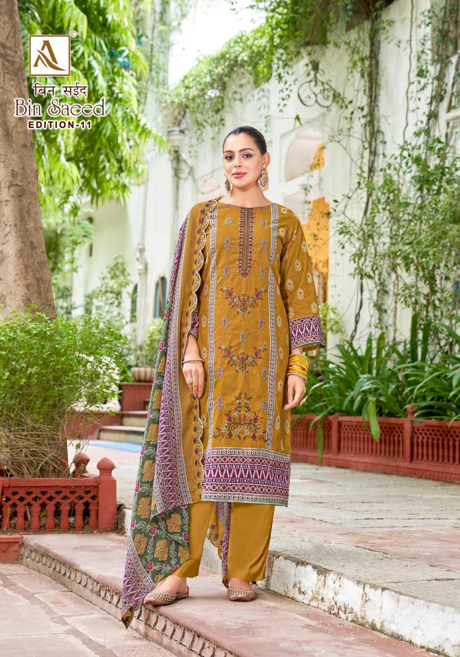 Alok Pak Bin Saeed vol 11 catalog dress material wholesale market ahmedabad