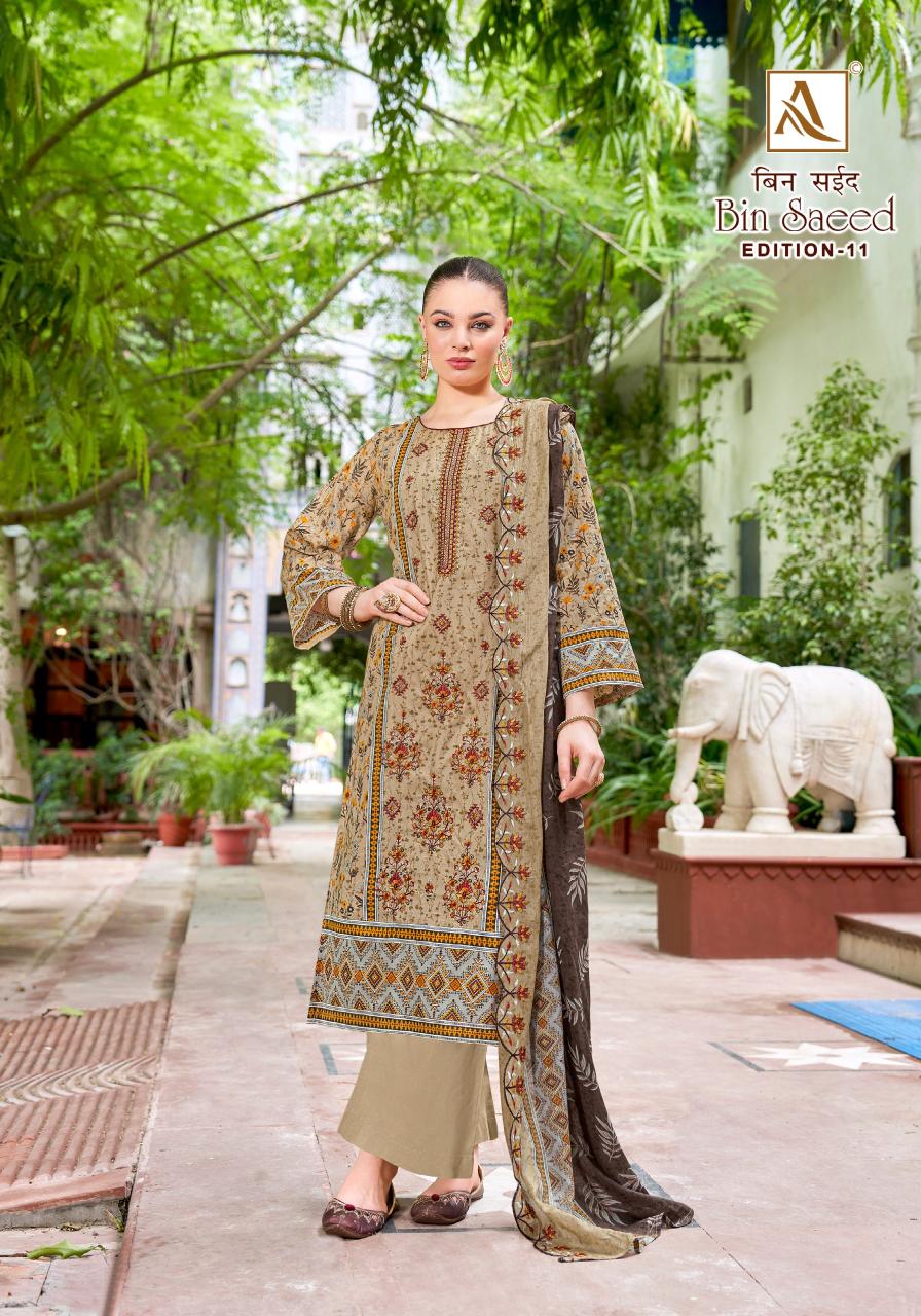 Alok Pak Bin Saeed vol 11 catalog dress material wholesale market ahmedabad
