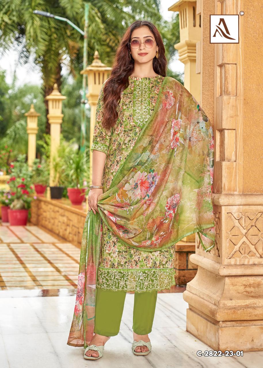Alok Safeena catalog ladies dress materials wholesale bazaar