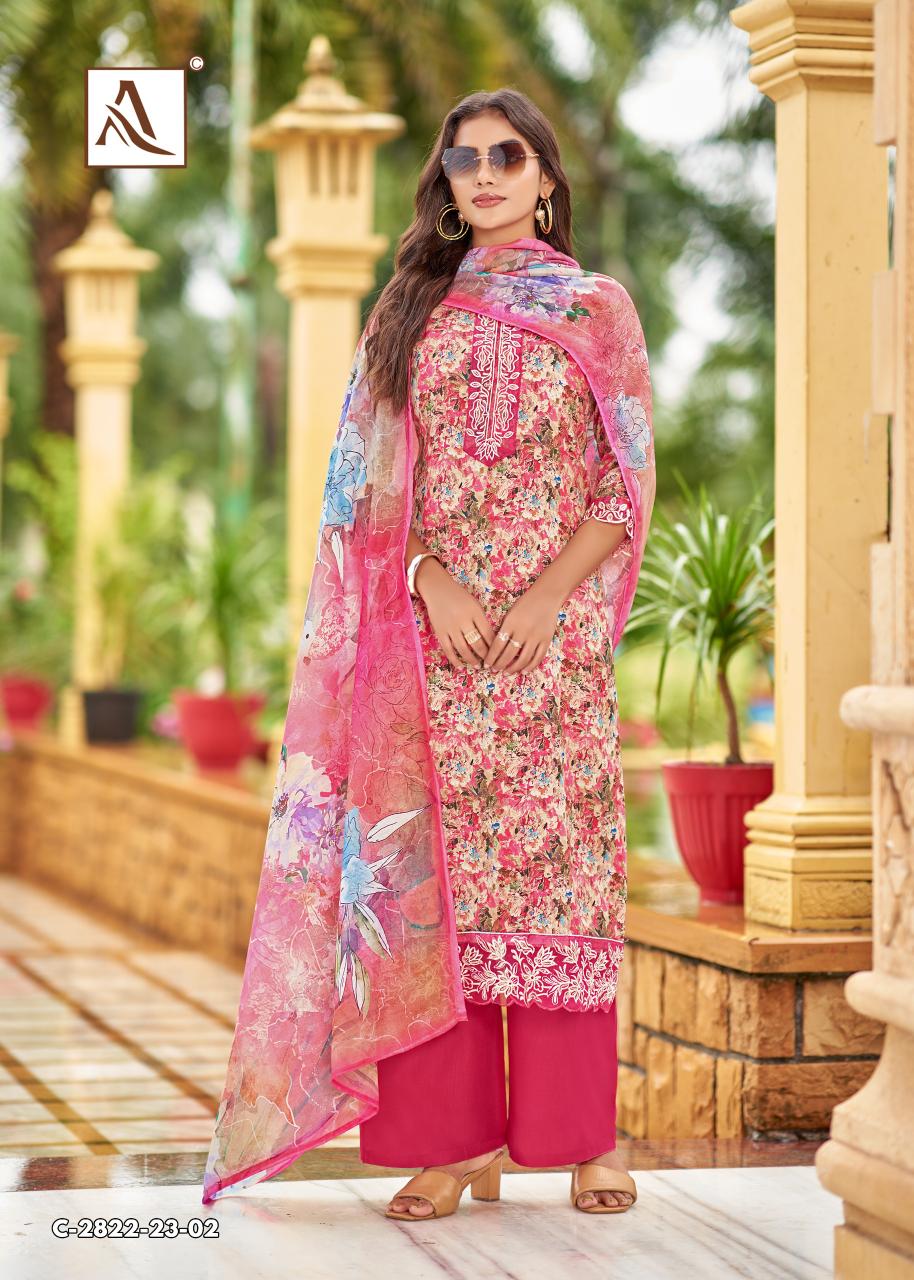 Alok Safeena catalog ladies dress materials wholesale bazaar