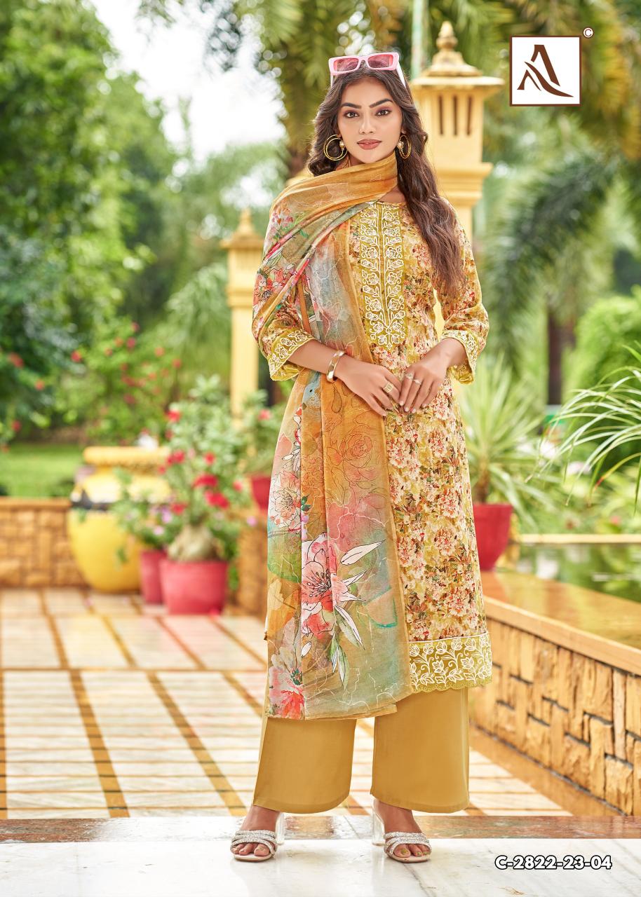 Alok Safeena catalog ladies dress materials wholesale bazaar