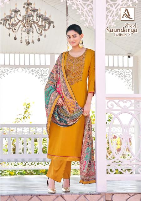Alok Saundarya Vol 3 Catalog wholesale dress materials in charminar