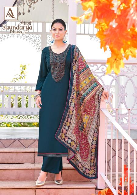 Alok Saundarya Vol 3 Catalog wholesale dress materials in charminar