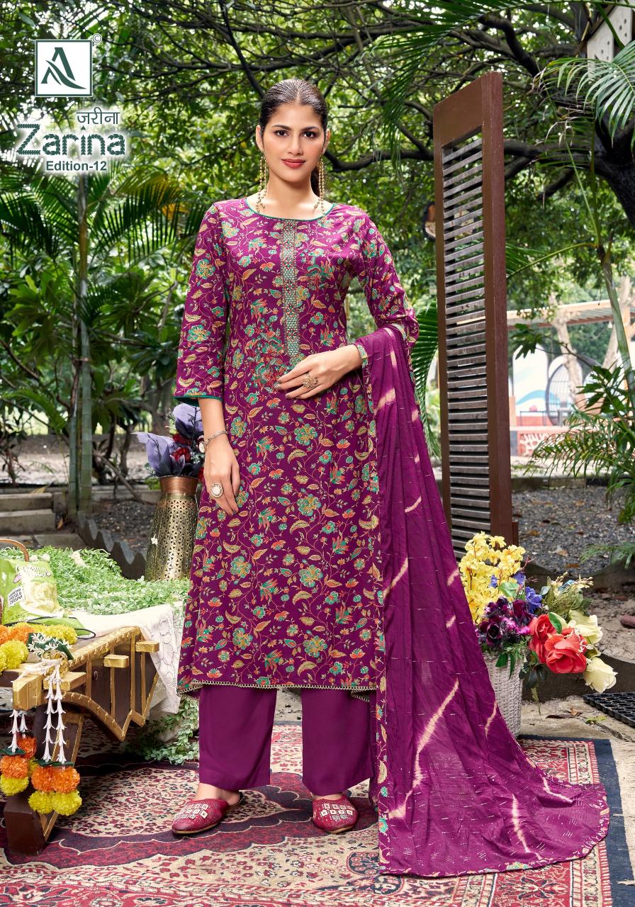 Alok Zarina Vol 12 catalog wholesale price dress materials in chennai