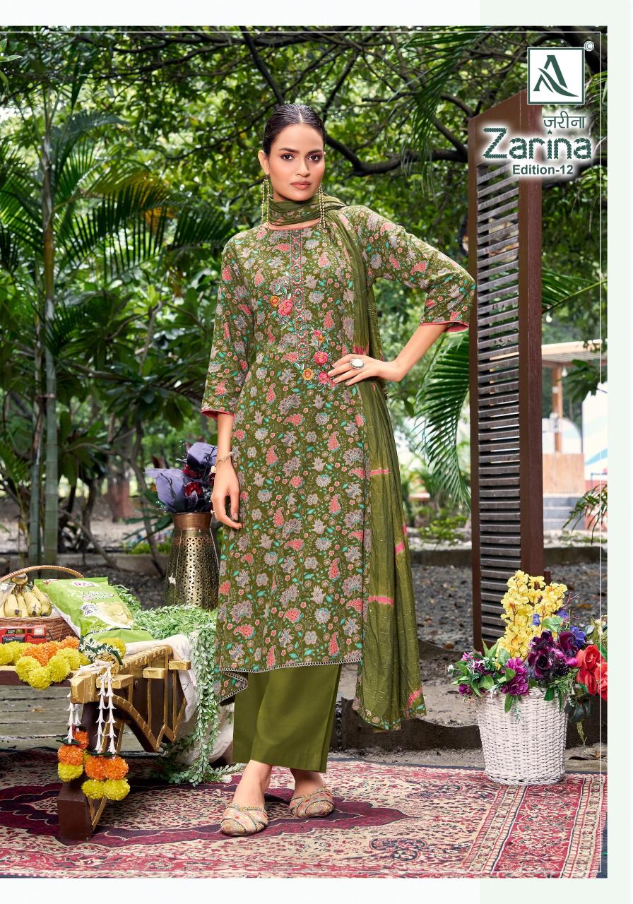Alok Zarina Vol 12 catalog wholesale price dress materials in chennai