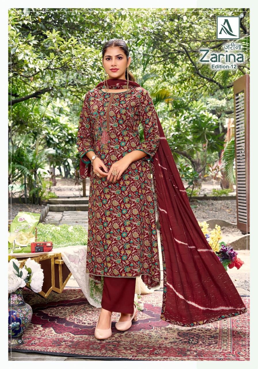 Alok Zarina Vol 12 catalog wholesale price dress materials in chennai