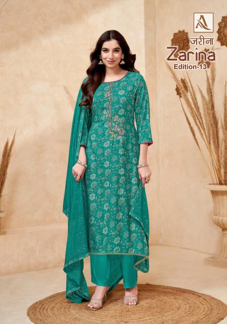 Alok Zarina Vol 13 catalog wholesale ladies dress material suppliers in chennai