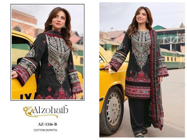 Alzohaib Az 1336 And 1337 catalog Chiffon Dupatta pakistani suits wholesaler in india