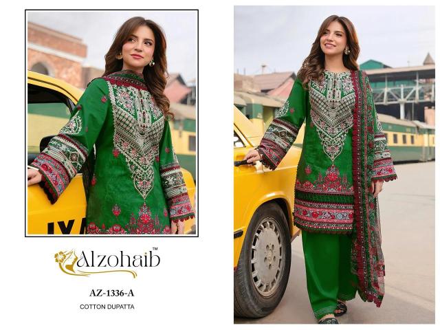 Alzohaib Az 1336 And 1337 catalog Chiffon Dupatta pakistani suits wholesaler in india