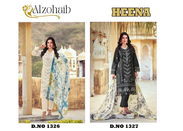 Alzohaib Az Heena 1326 To 1327 catalog Chiffon Dupatta wholesale pakistani suits in chennai