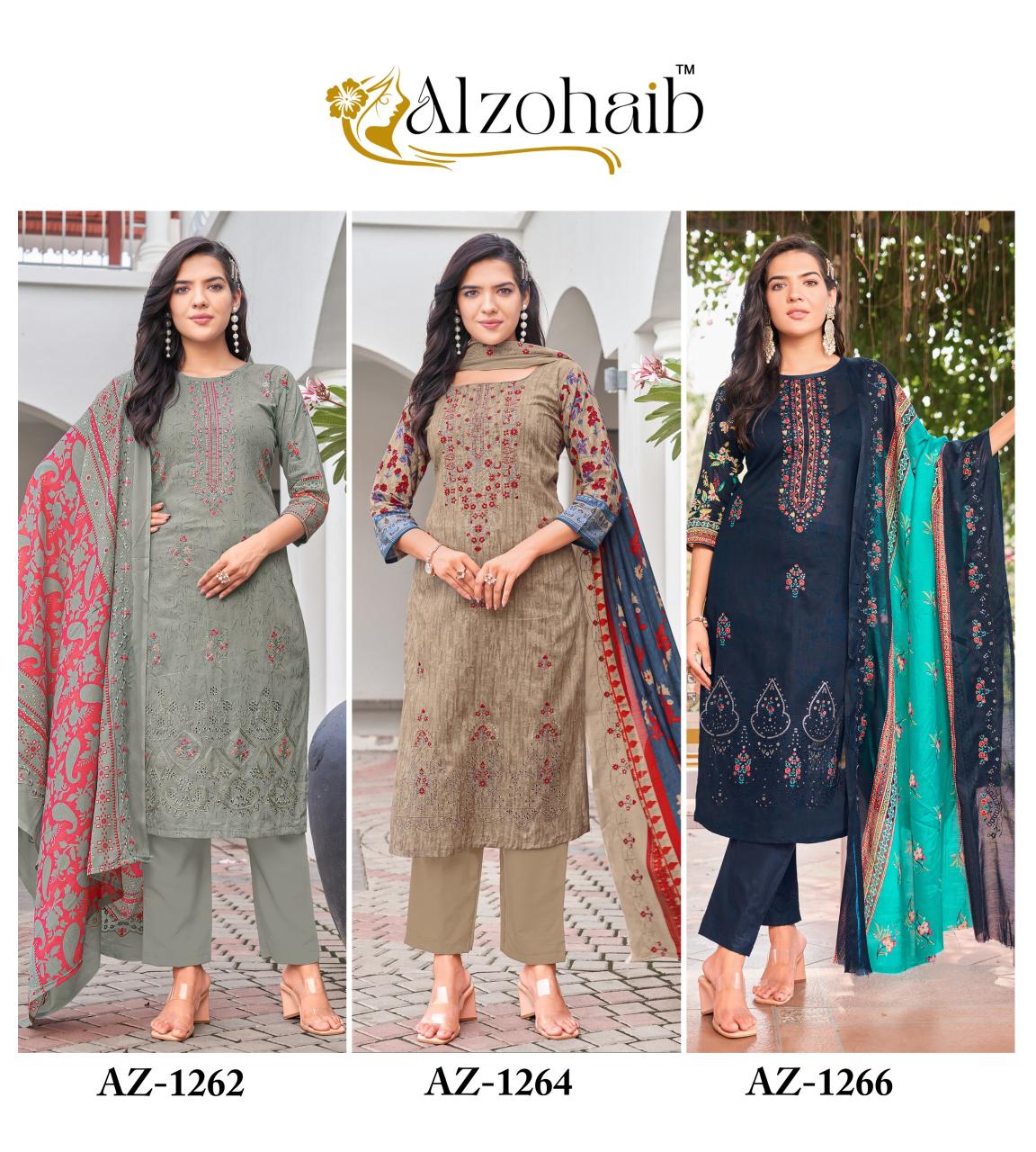 Alzohaib Az Mahima Nx catalog wholesale pakistani suits dwarka delhi