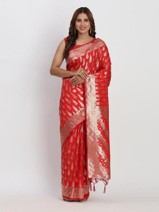 Bansuri by astita fancy designer linen Cotton fabric saree wholesale with latkan 