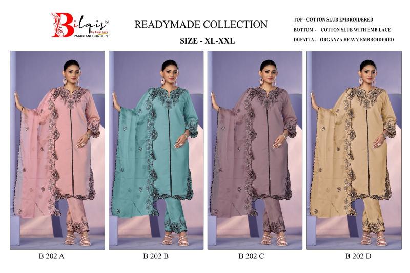 Bilqis B 202 A TO D catalog pakistani suits wholesale dealers in delhi