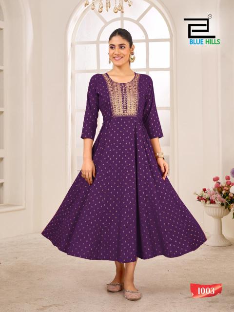 Blue Hills Golden Duck Catalog wholesale anarkali kurtis in surat