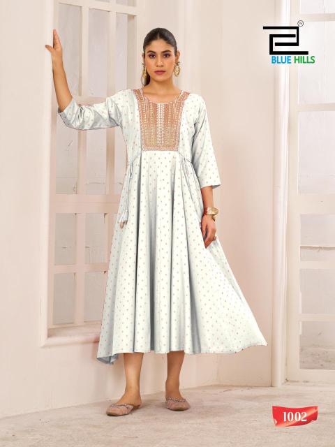 Blue Hills Golden Duck Catalog wholesale anarkali kurtis in surat