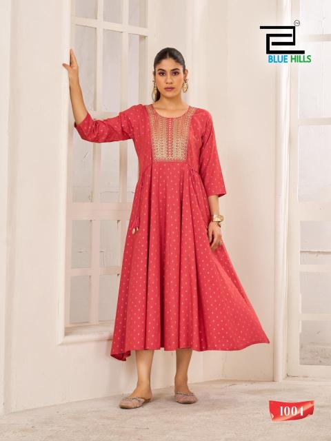 Blue Hills Golden Duck Catalog wholesale anarkali kurtis in surat