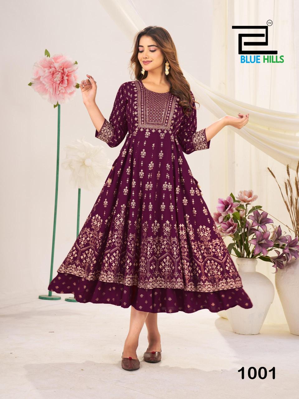Blue Hills Jyotika catalog wholesale ladies kurti in surat