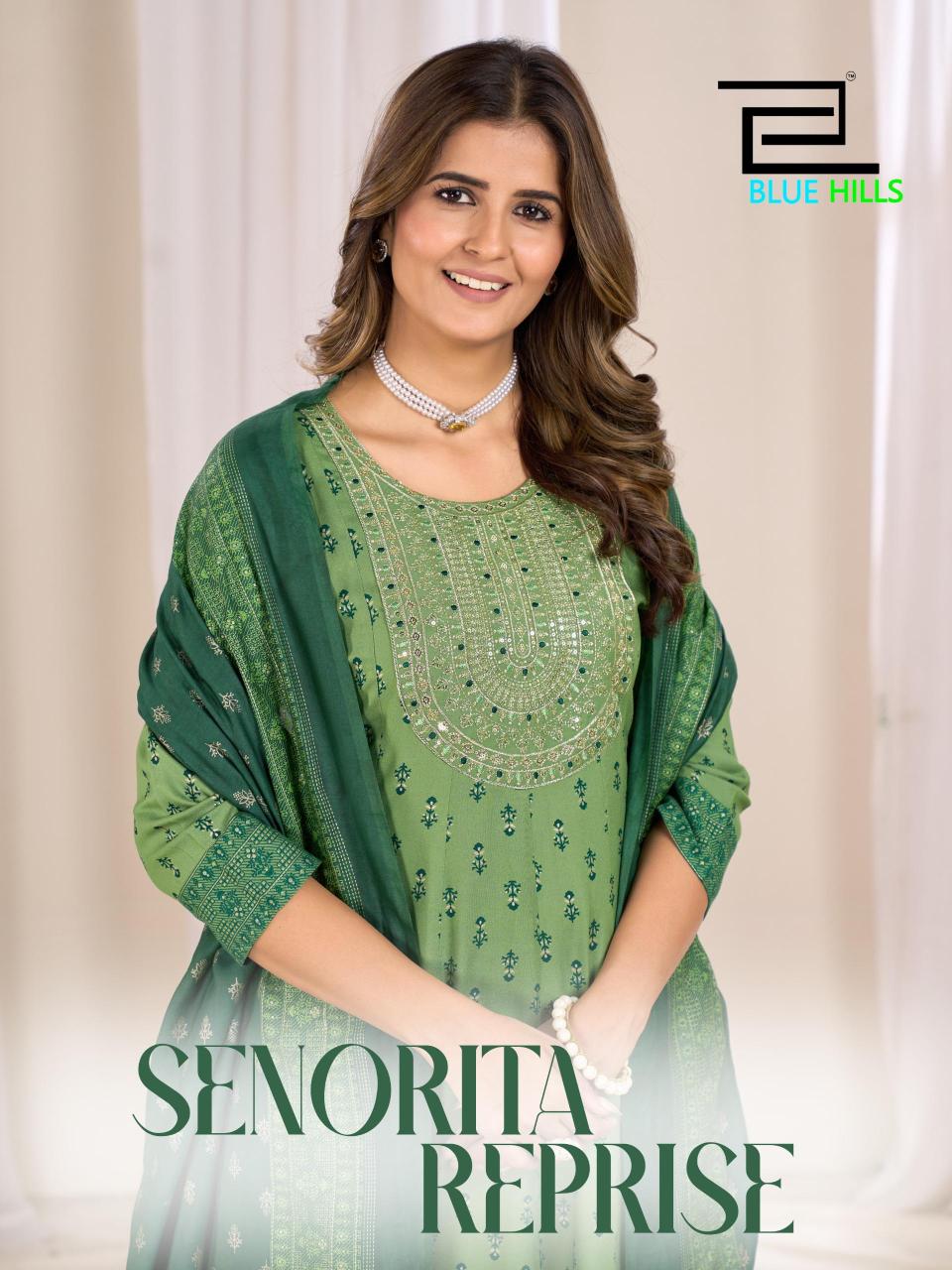 Blue Hills Senorita Reprise catalog wholesale anarkali kurtis in surat 