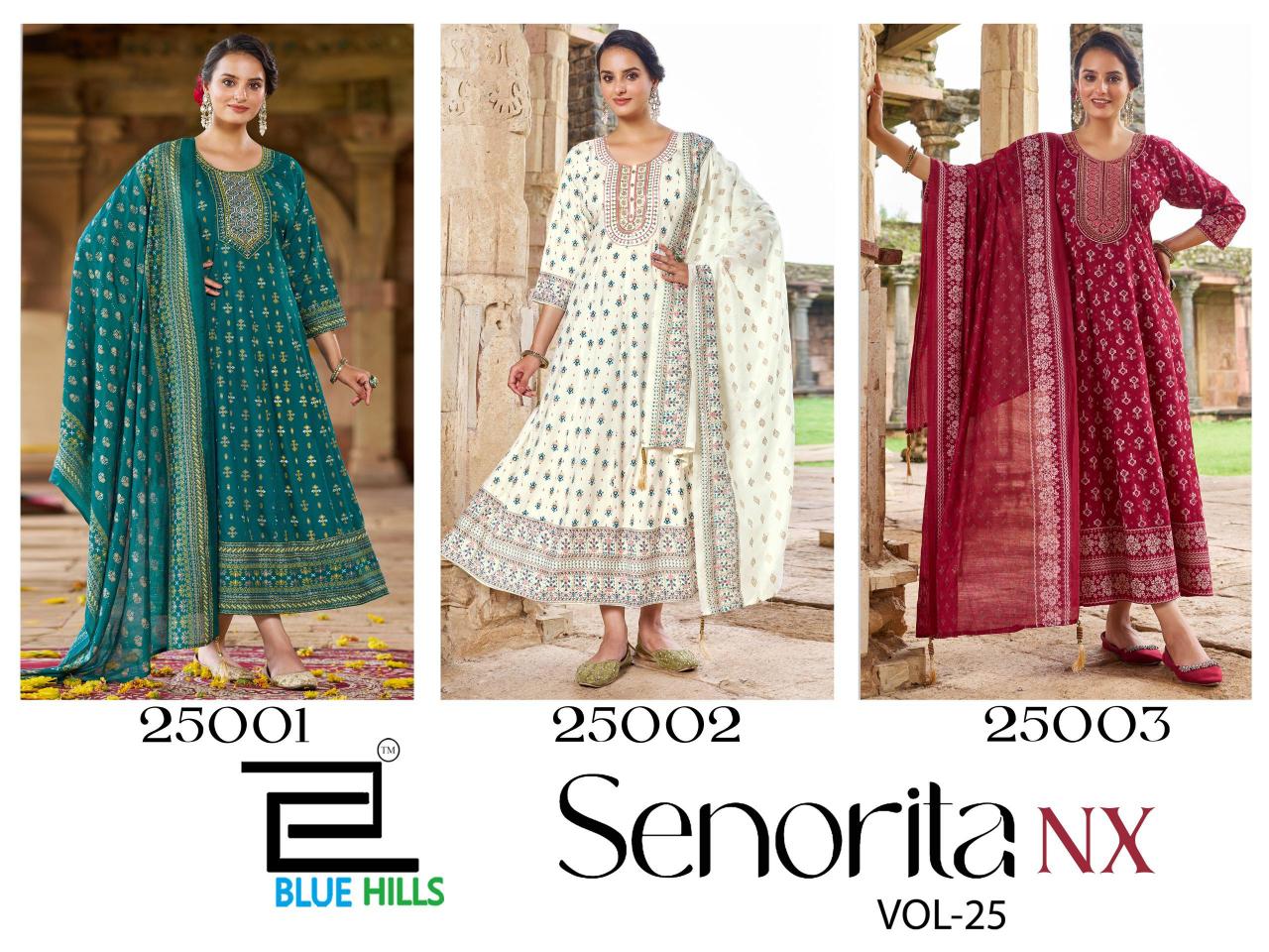 Blue Hills Senorita vol 25 Nx catalog women anarkali kurti online india