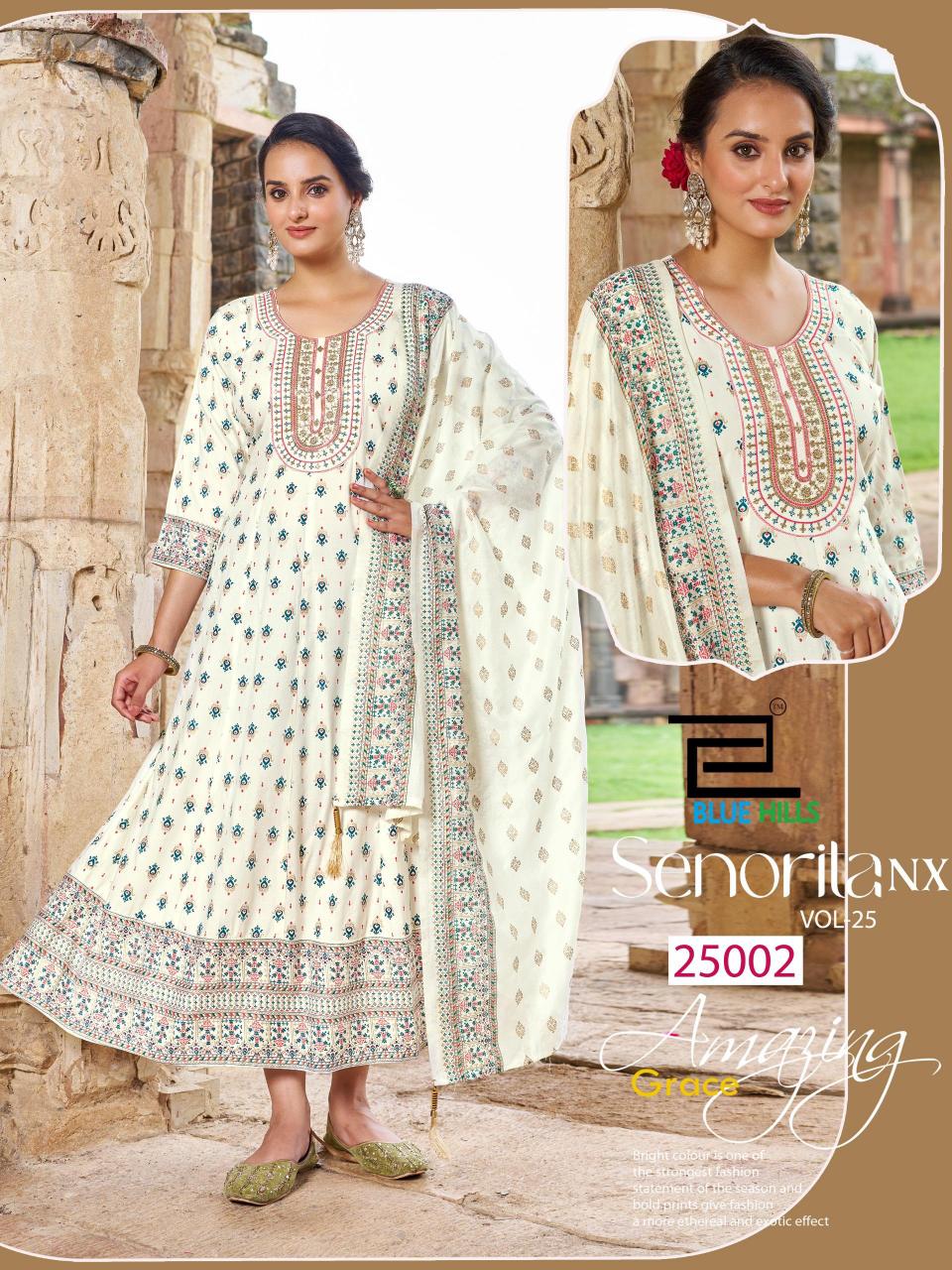 Blue Hills Senorita vol 25 Nx catalog women anarkali kurti online india
