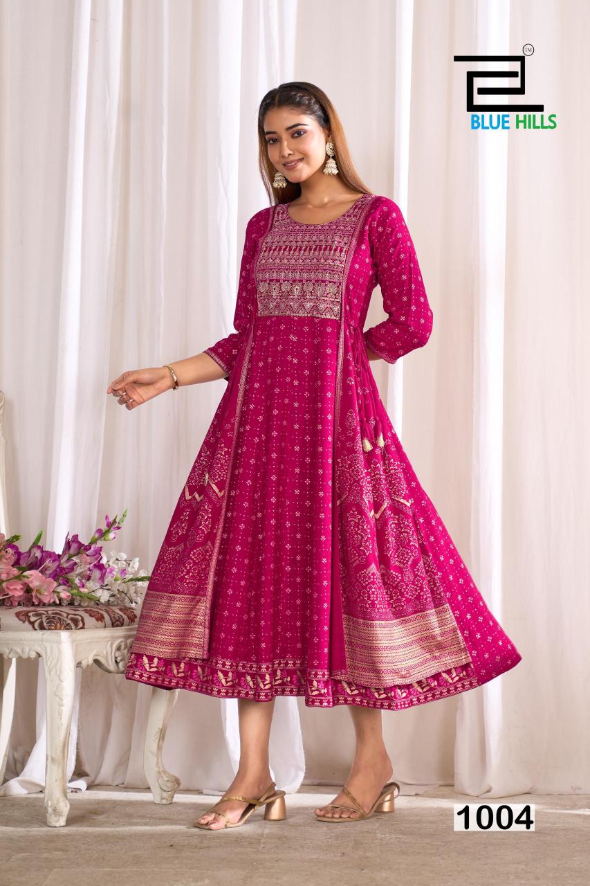 Blue Hills Sreeleela catalog rayon anarkali kurti 