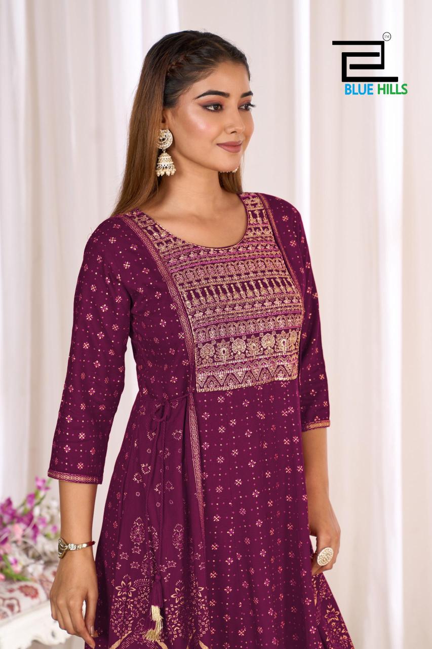 Blue Hills Sreeleela catalog rayon anarkali kurti 