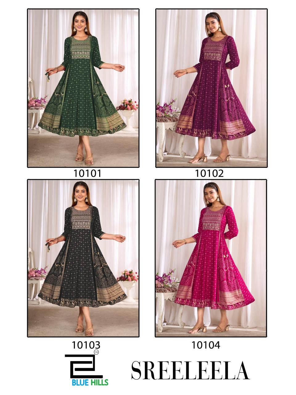 Blue Hills Sreeleela catalog rayon anarkali kurti 