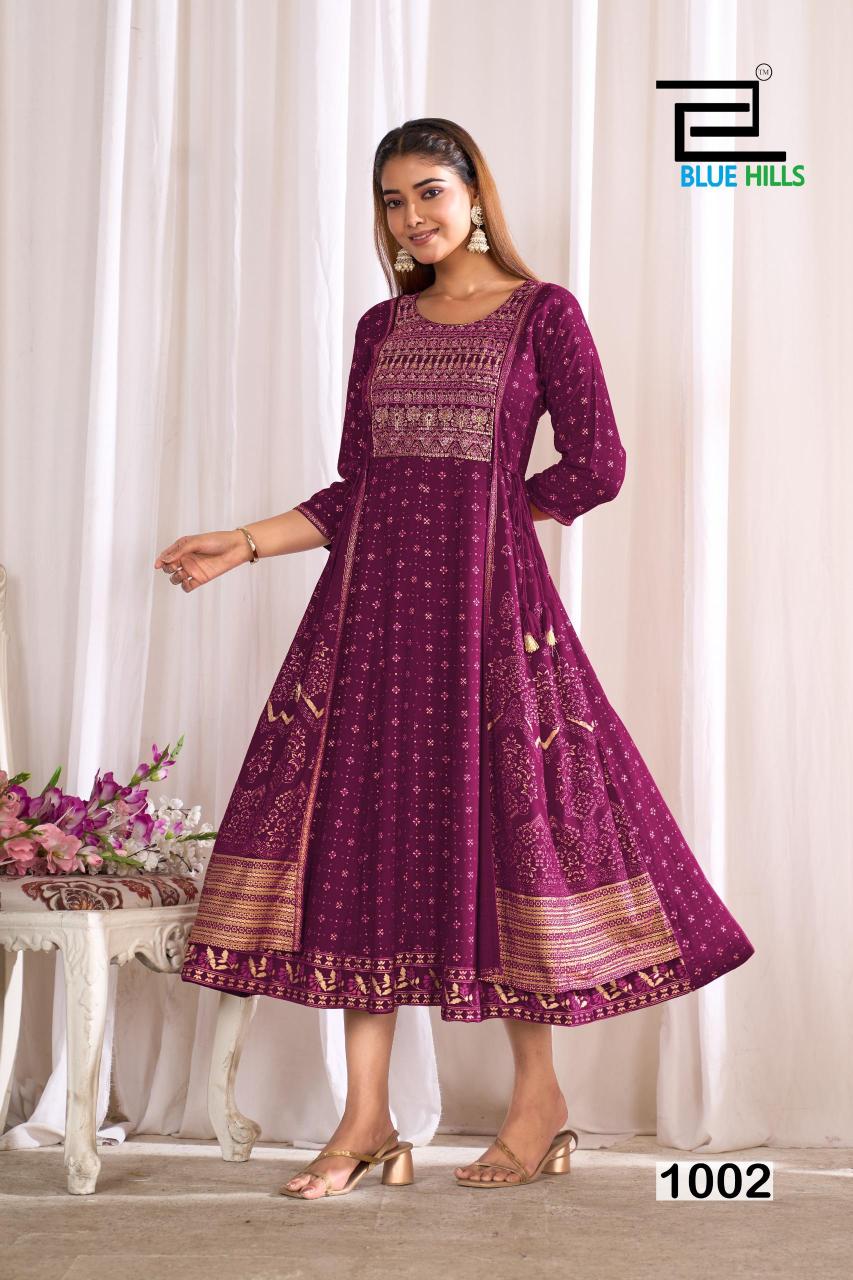 Blue Hills Sreeleela catalog rayon anarkali kurti 