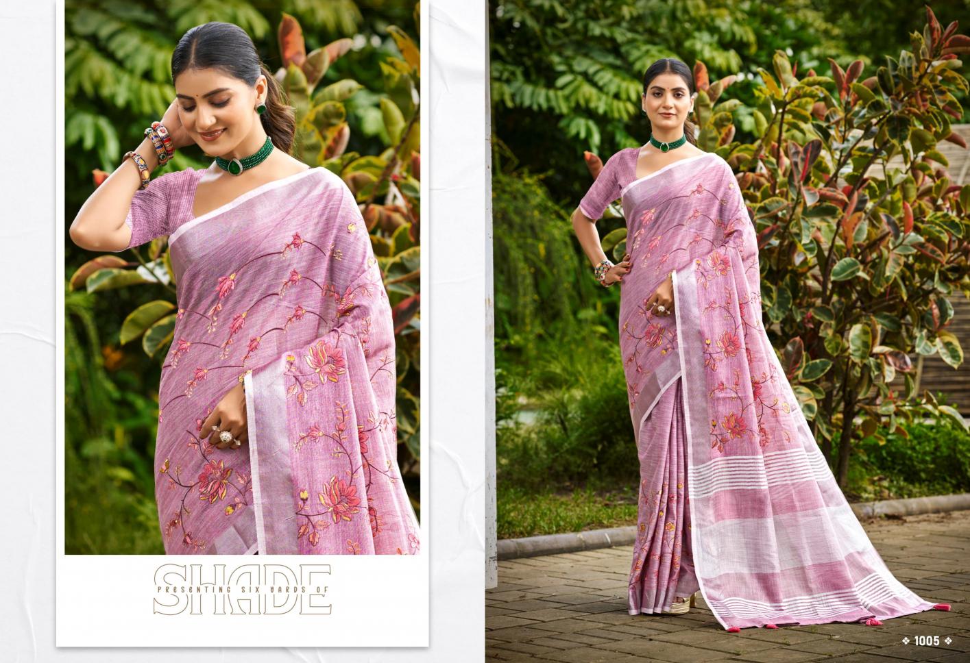 Bunawat - Malvika Sangam Prints Linen Woven Work Traditional Saree