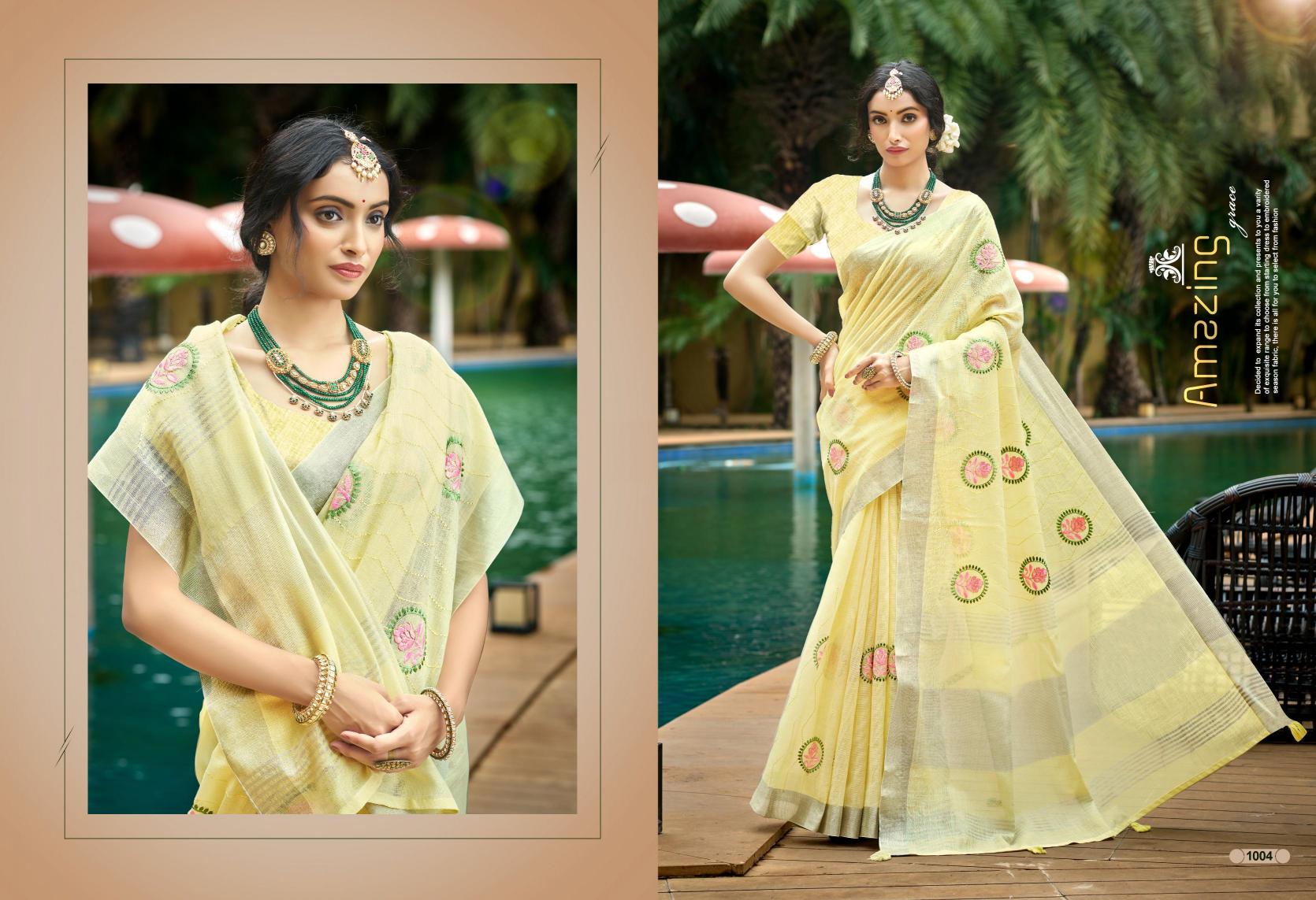 Bunawat - Pramukh Sangam Prints Linen Woven Work Traditional Saree