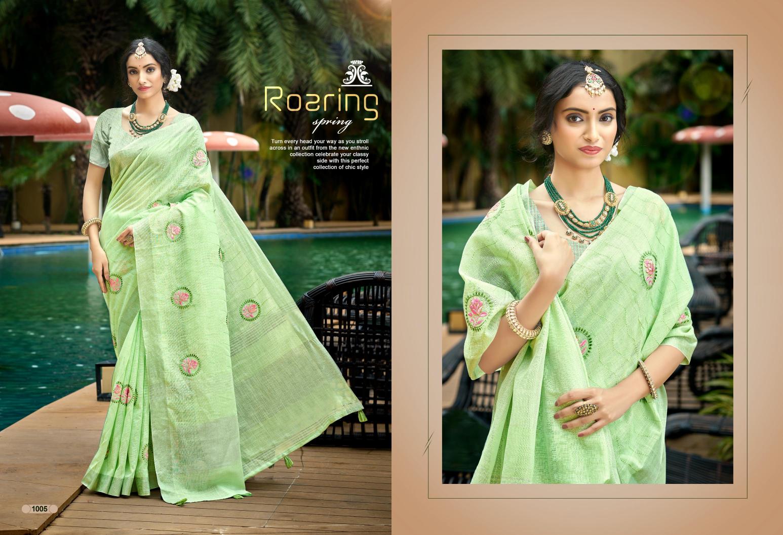 Bunawat - Pramukh Sangam Prints Linen Woven Work Traditional Saree