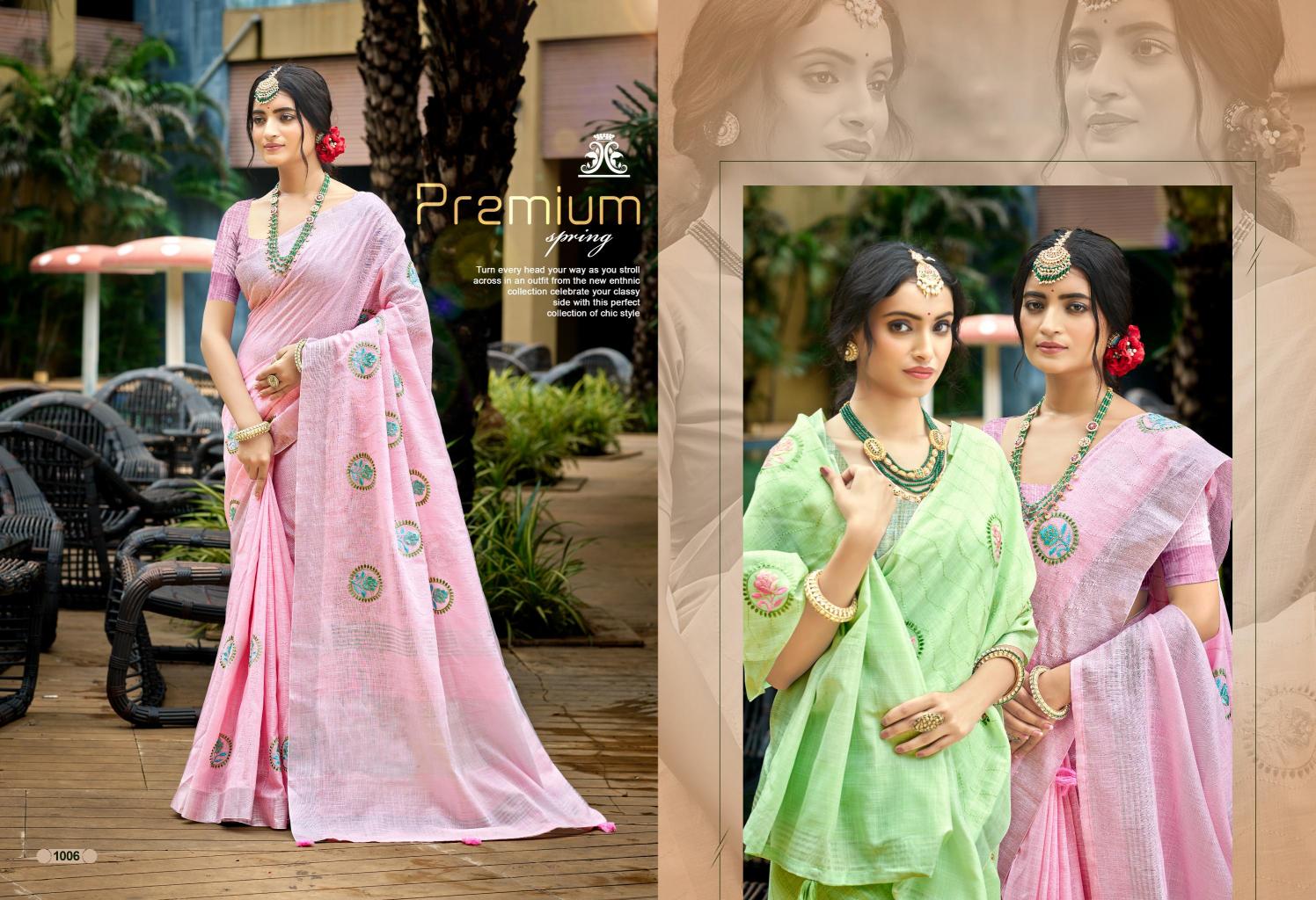 Bunawat - Pramukh Sangam Prints Linen Woven Work Traditional Saree