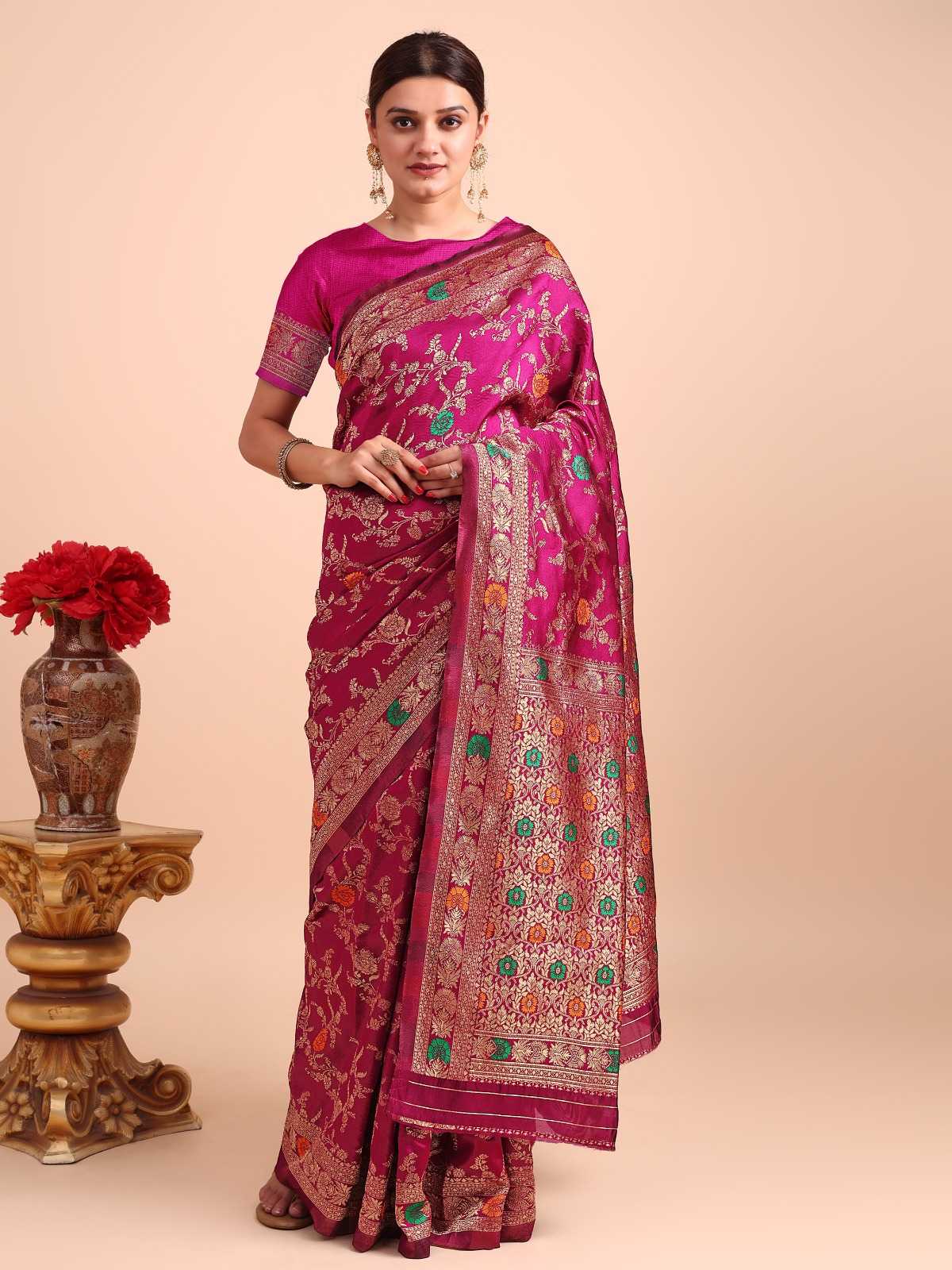 Dazira banarasi silk vol 15 OT 04 catalog saree borders wholesale surat