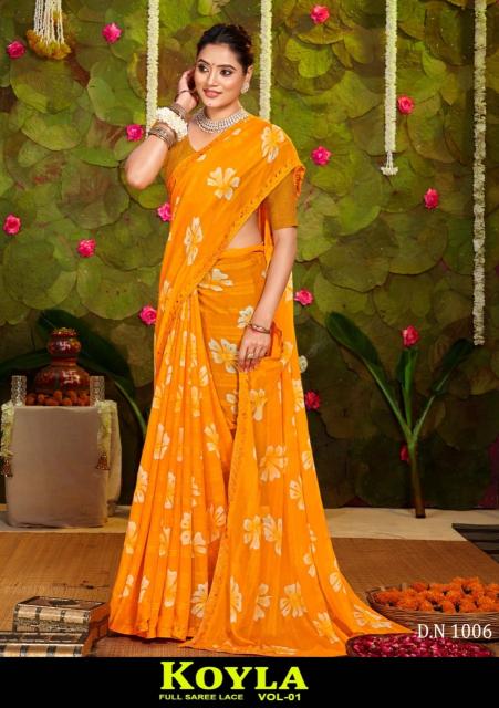 Dazira Koyla vol 1 catalog sarees market surat gujarat sunday available 