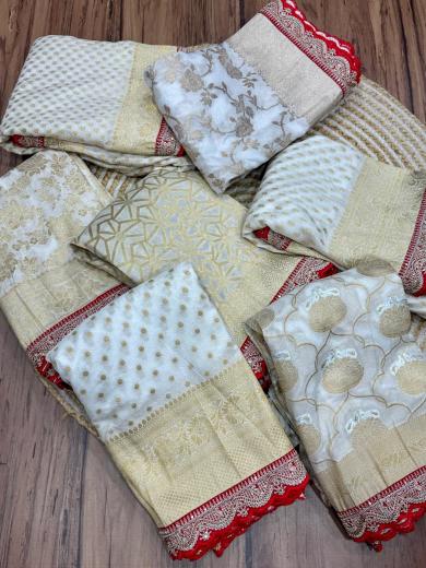 Dazira Pure Khadi Silk Vol 4 catalog festival red white sarees