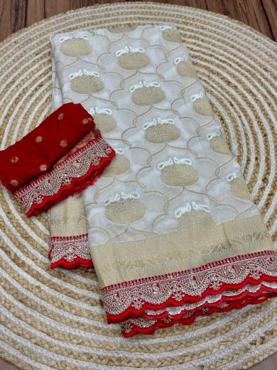 Dazira Pure Khadi Silk Vol 4 catalog festival red white sarees