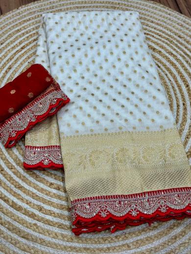 Dazira Pure Khadi Silk Vol 4 catalog festival red white sarees