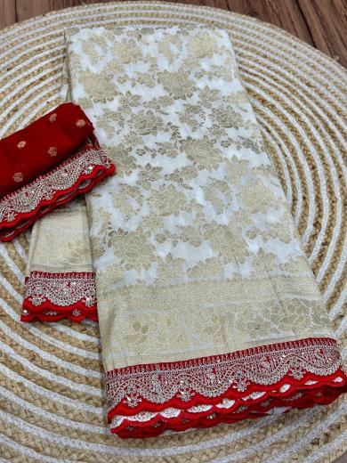 Dazira Pure Khadi Silk Vol 4 catalog festival red white sarees