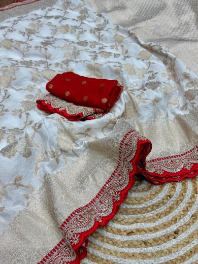 Dazira Pure Khadi Silk Vol 4 catalog festival red white sarees