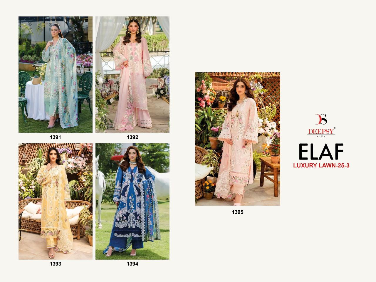 Deepsy Elaf Luxury Lawn 25 Vol 3 catalog wholesale dealers of pakistani suits in delhi