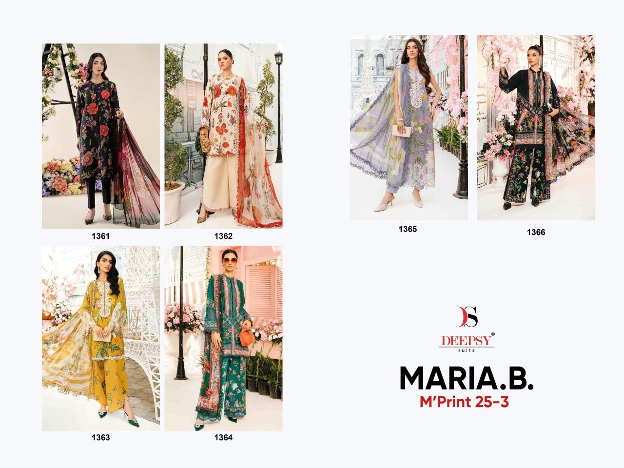 Deepsy Maria B MPrint 25 Vol 3 catalog Chiffon Dupatta pakistani replica suits online india wholesale
