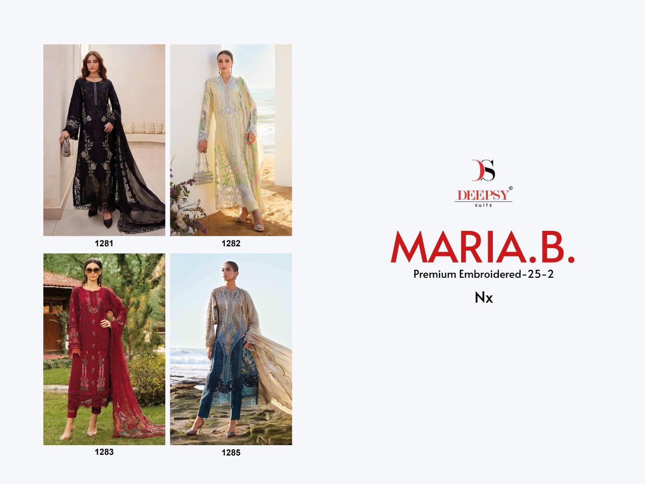 Deepsy Maria B Premium Embroidered 25 vol 2 Nx Catalog Chiffon Duppatta wholesale pakistani suits new delhi