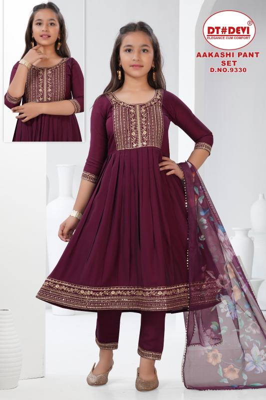 Dt Devi Aakashi 9330 catalog imported kids wear wholesale