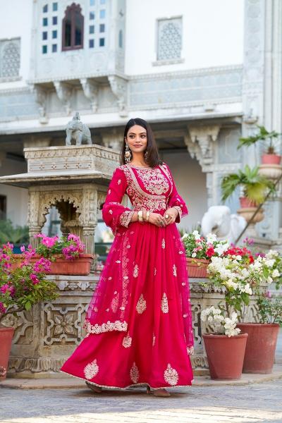 Felocity Pink Gown catalog long gown kurti 