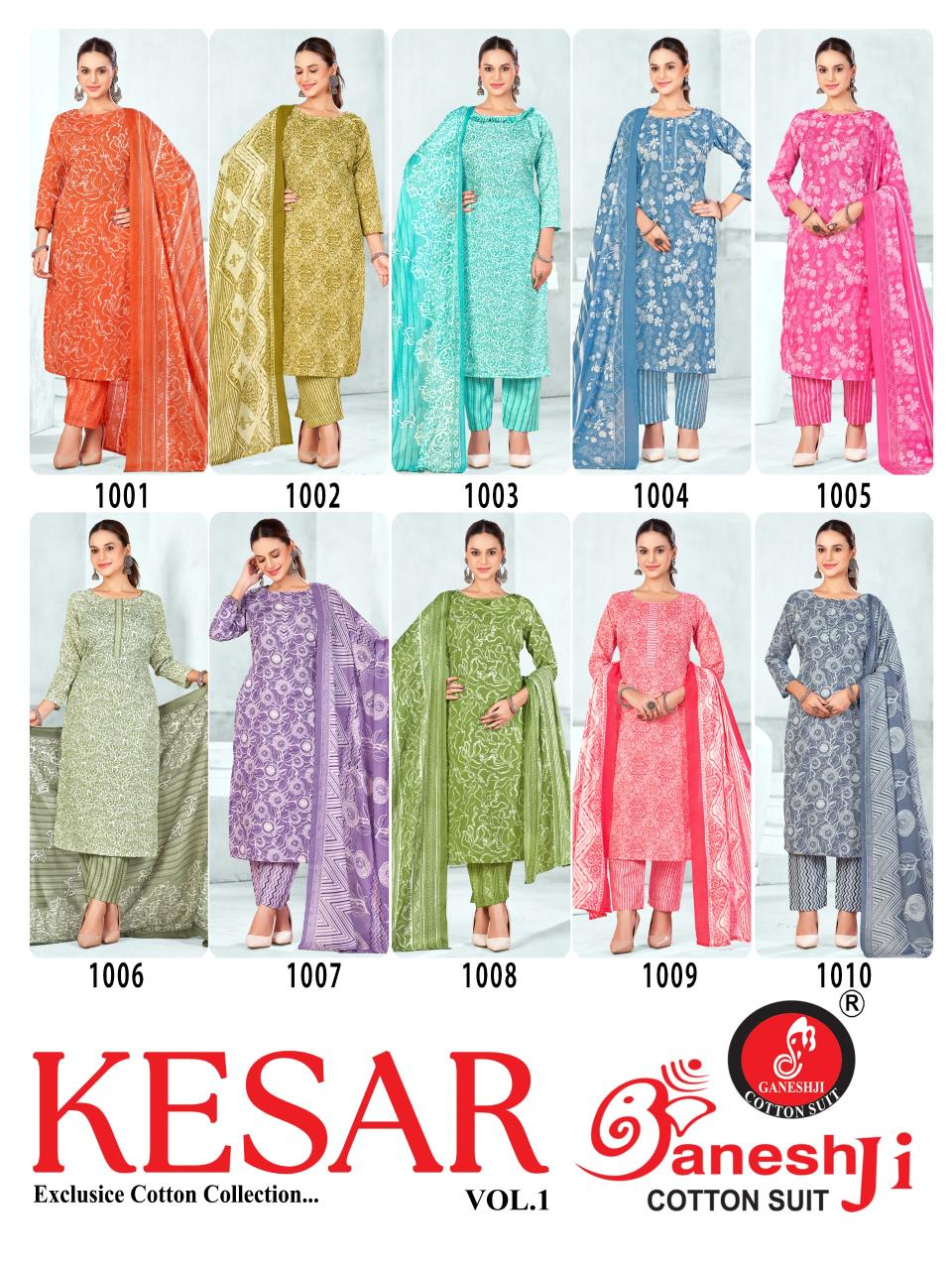 Ganeshji Kesar Vol-01 - Dress Material  - Wholesale Catalog