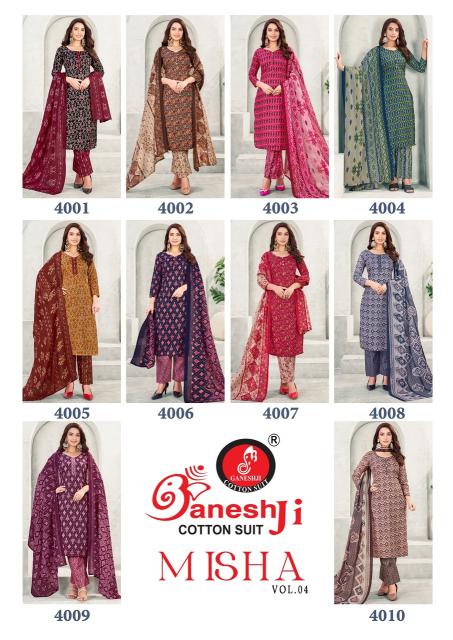 Ganeshji Misha Vol-4 – Dress material - Wholesale Catalog