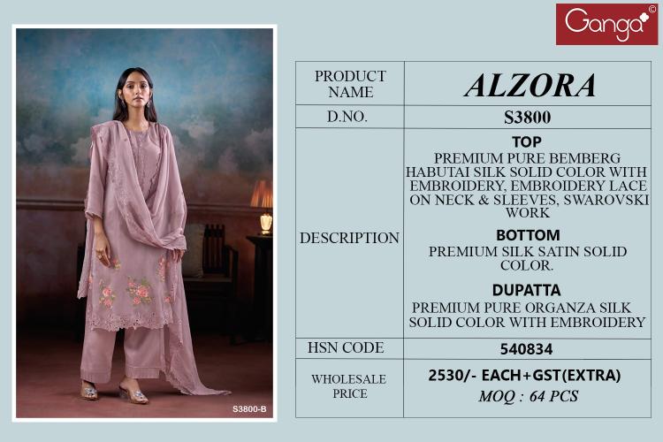 Ganga Alzora 3800 catalog wholesale salwar kameez cash on delivery