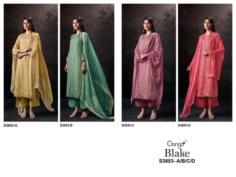 Ganga Blake 3853 catalog online wholesale pakistani wedding salwar kameez