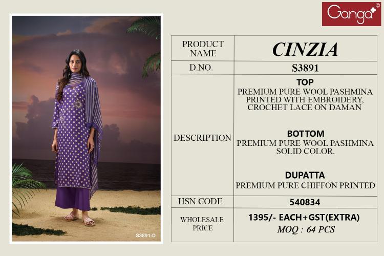Ganga Cinzia 3891 catalog mumbai wholesale salwar kameez